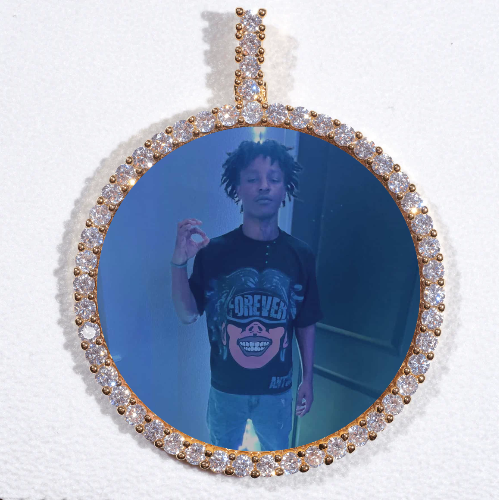 LARGE 3D CIRCLE CUSTOM PICTURE PENDANT