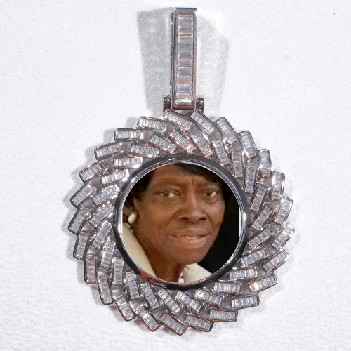 Large 3D Baguette Custom Picture Pendant