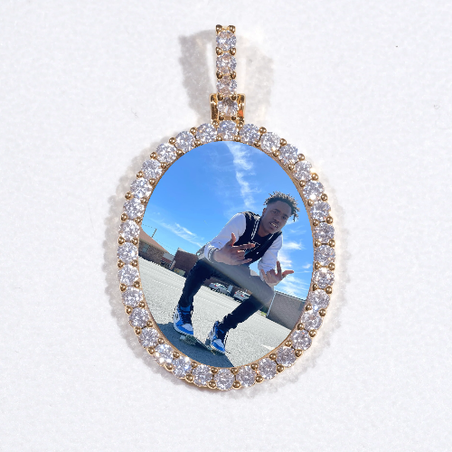 3D Oval Custom Picture Pendant