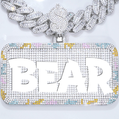 CUSTOM LETTER NECKLACE 3D COLORFUL SQUARE