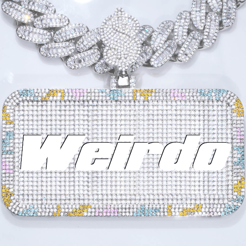 CUSTOM LETTER NECKLACE 3D COLORFUL SQUARE