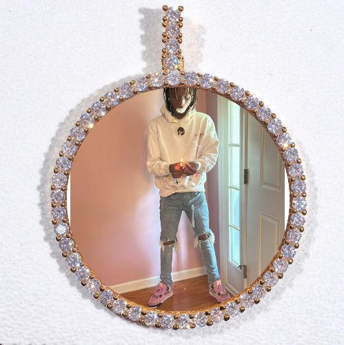 LARGE 3D CIRCLE CUSTOM PICTURE PENDANT