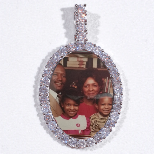 Large 3D Oval Custom Picture Pendant