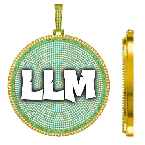 CUSTOM LETTER NECKLACE 3D BIG DISC