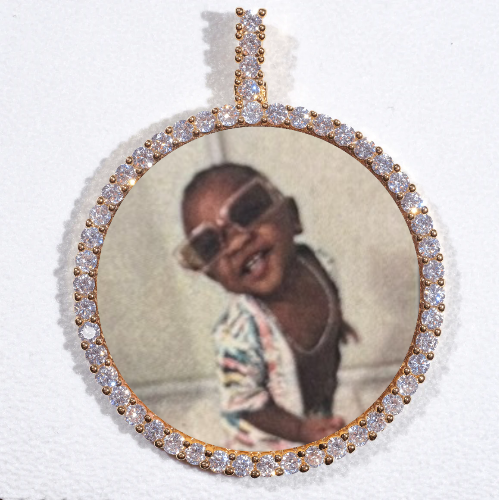 LARGE 3D CIRCLE CUSTOM PICTURE PENDANT