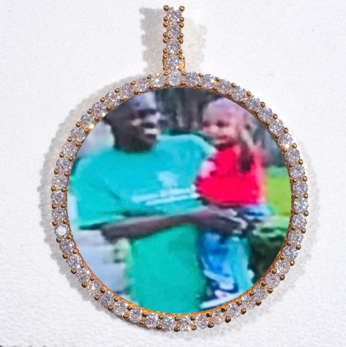LARGE 3D CIRCLE CUSTOM PICTURE PENDANT