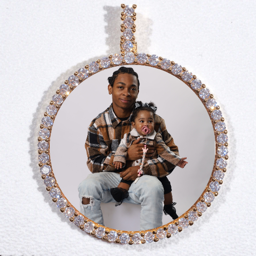 LARGE 3D CIRCLE CUSTOM PICTURE PENDANT