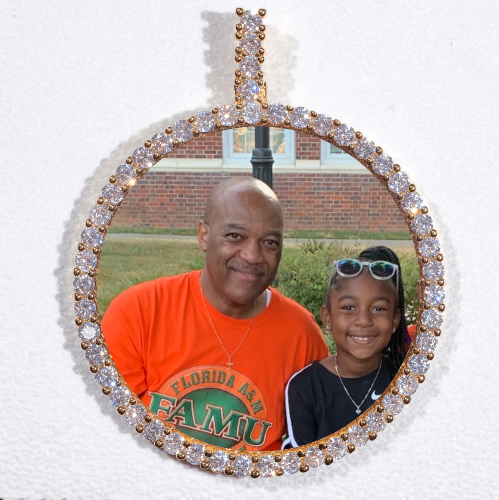 LARGE 3D CIRCLE CUSTOM PICTURE PENDANT