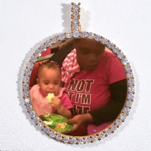 LARGE 3D CIRCLE CUSTOM PICTURE PENDANT