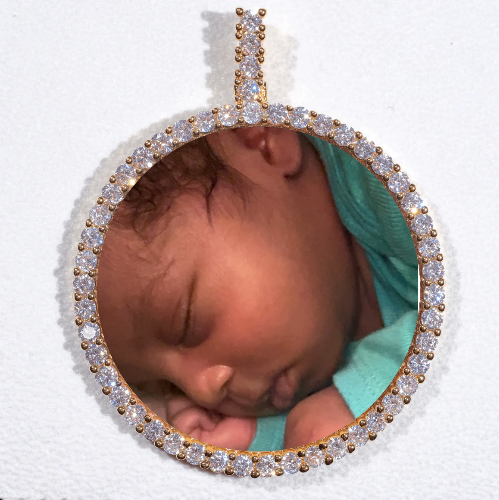 LARGE 3D CIRCLE CUSTOM PICTURE PENDANT