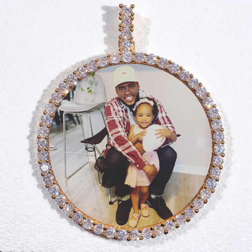 LARGE 3D CIRCLE CUSTOM PICTURE PENDANT