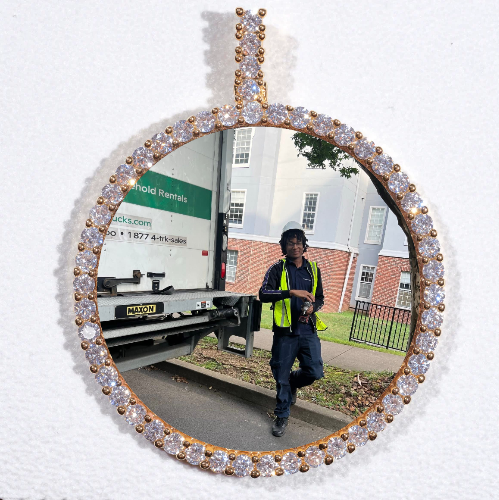 LARGE 3D CIRCLE CUSTOM PICTURE PENDANT
