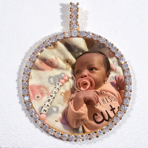LARGE 3D CIRCLE CUSTOM PICTURE PENDANT
