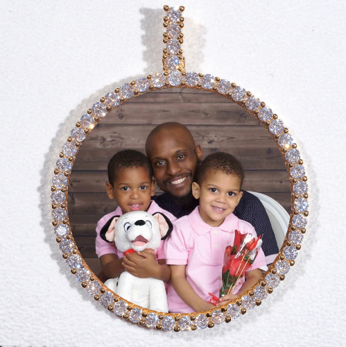 LARGE 3D CIRCLE CUSTOM PICTURE PENDANT