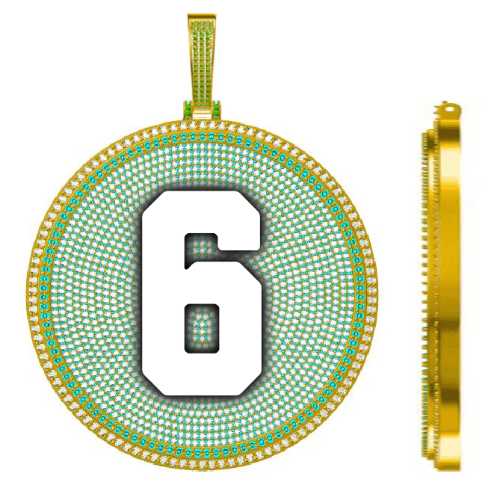 CUSTOM LETTER NECKLACE 3D BIG DISC