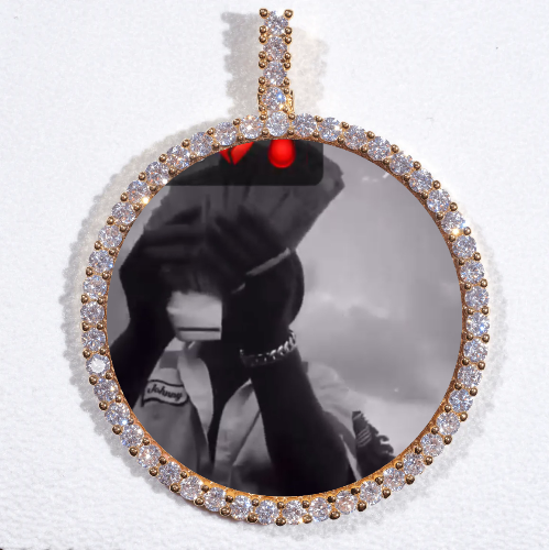 LARGE 3D CIRCLE CUSTOM PICTURE PENDANT