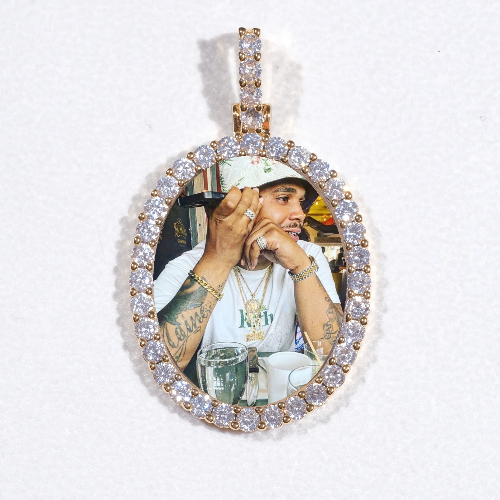 3D Oval Custom Picture Pendant