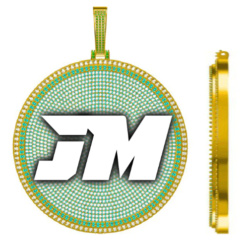 CUSTOM LETTER NECKLACE 3D BIG DISC