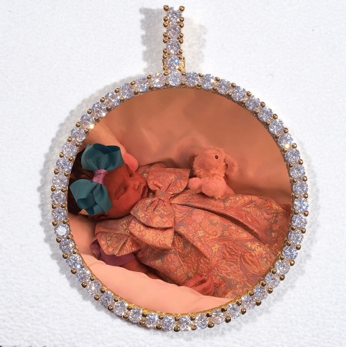 LARGE 3D CIRCLE CUSTOM PICTURE PENDANT