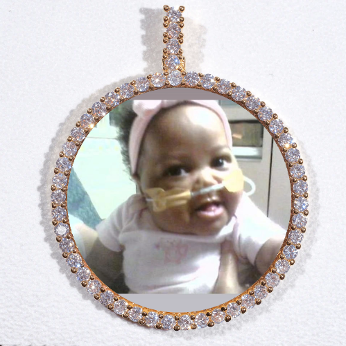 LARGE 3D CIRCLE CUSTOM PICTURE PENDANT