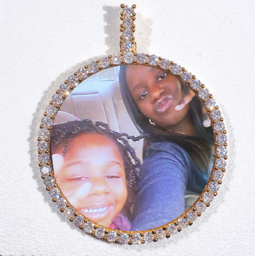 LARGE 3D CIRCLE CUSTOM PICTURE PENDANT