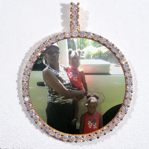 LARGE 3D CIRCLE CUSTOM PICTURE PENDANT