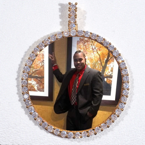 LARGE 3D CIRCLE CUSTOM PICTURE PENDANT