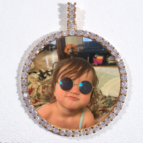 LARGE 3D CIRCLE CUSTOM PICTURE PENDANT