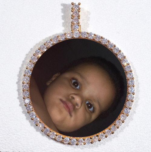 LARGE 3D CIRCLE CUSTOM PICTURE PENDANT