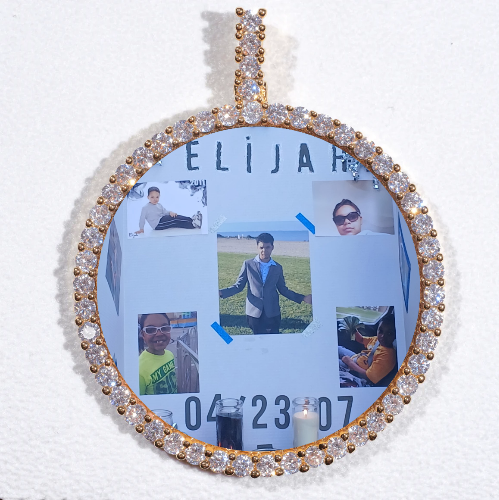 LARGE 3D CIRCLE CUSTOM PICTURE PENDANT