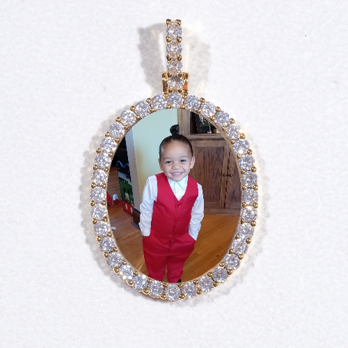 3D Oval Custom Picture Pendant