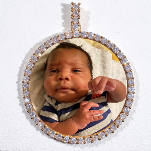 LARGE 3D CIRCLE CUSTOM PICTURE PENDANT