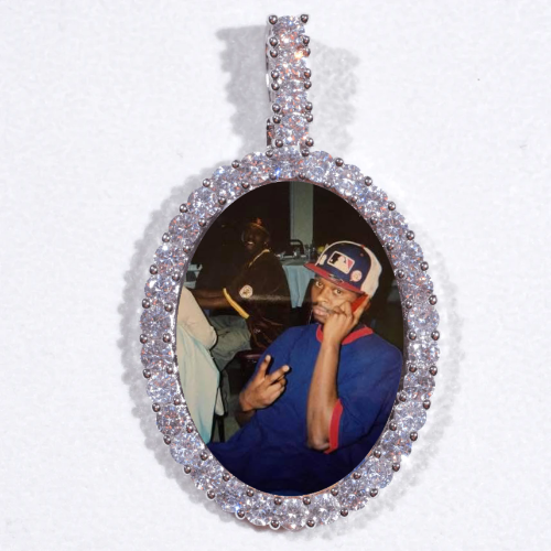 Large 3D Oval Custom Picture Pendant
