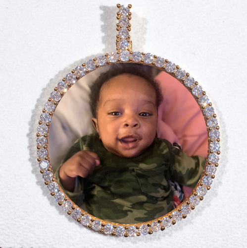 LARGE 3D CIRCLE CUSTOM PICTURE PENDANT