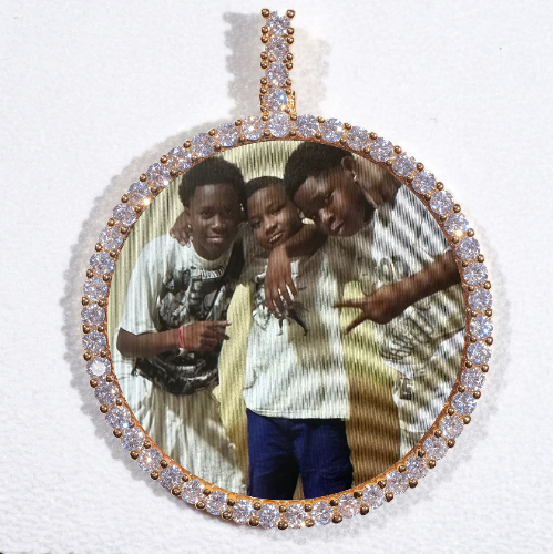 LARGE 3D CIRCLE CUSTOM PICTURE PENDANT