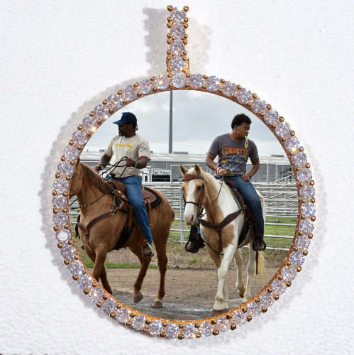 LARGE 3D CIRCLE CUSTOM PICTURE PENDANT