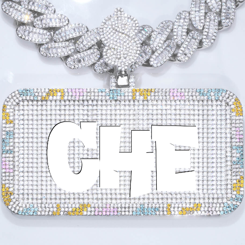 CUSTOM LETTER NECKLACE 3D COLORFUL SQUARE