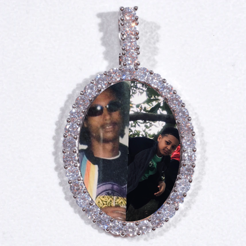 Large 3D Oval Custom Picture Pendant