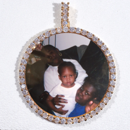 LARGE 3D CIRCLE CUSTOM PICTURE PENDANT