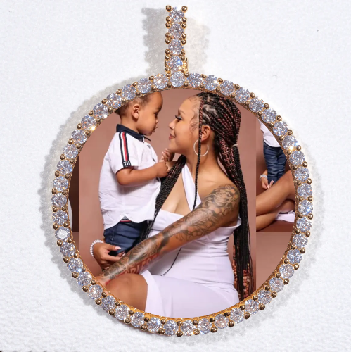 LARGE 3D CIRCLE CUSTOM PICTURE PENDANT