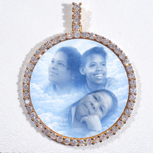 LARGE 3D CIRCLE CUSTOM PICTURE PENDANT