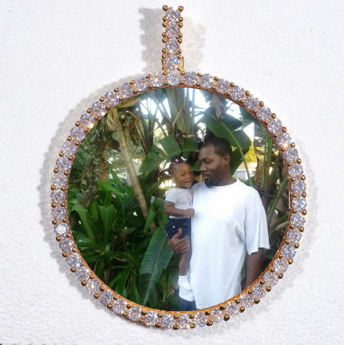 LARGE 3D CIRCLE CUSTOM PICTURE PENDANT