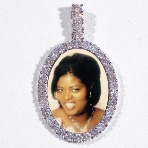 Large 3D Oval Custom Picture Pendant