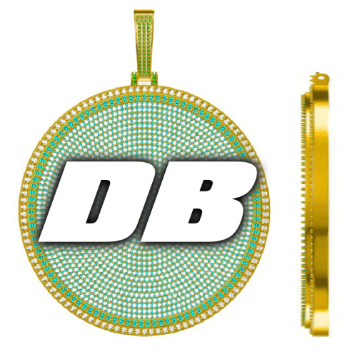 CUSTOM LETTER NECKLACE 3D BIG DISC