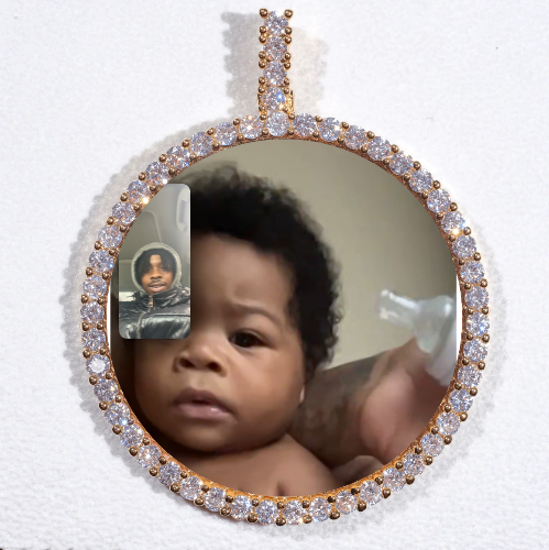 LARGE 3D CIRCLE CUSTOM PICTURE PENDANT
