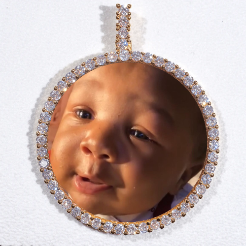 LARGE 3D CIRCLE CUSTOM PICTURE PENDANT