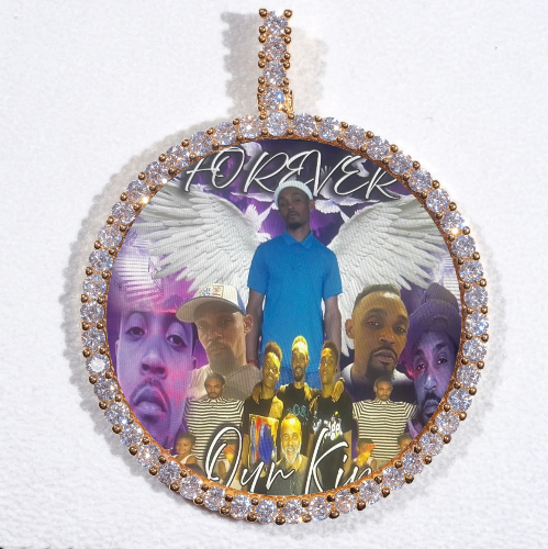 LARGE 3D CIRCLE CUSTOM PICTURE PENDANT