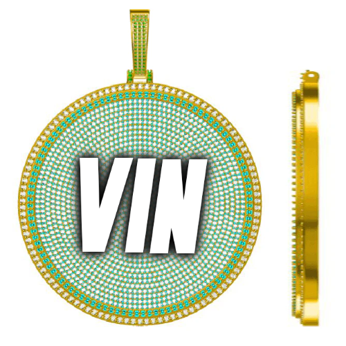 CUSTOM LETTER NECKLACE 3D BIG DISC