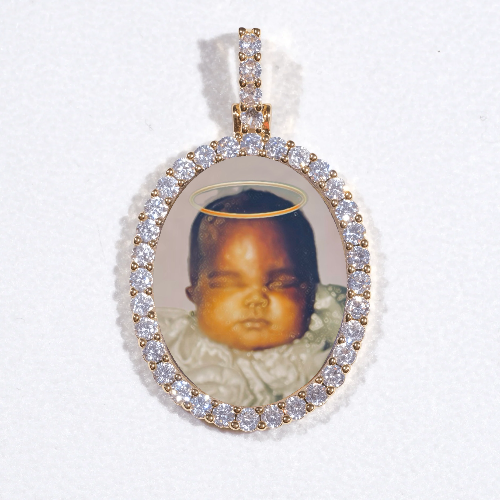 3D Oval Custom Picture Pendant