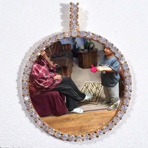 LARGE 3D CIRCLE CUSTOM PICTURE PENDANT